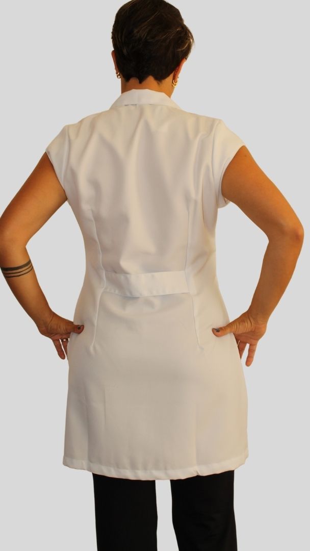 Jaleco Feminino Manga Japonesa- Microfibra de Gabardine branco