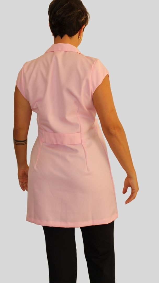 Jaleco Feminino Manga Japonesa- Microfibra de Gabardine Rosa claro