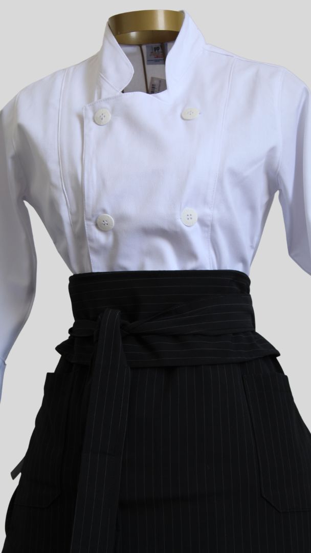 Avental Meia Saia Com Aba- Risca de Giz