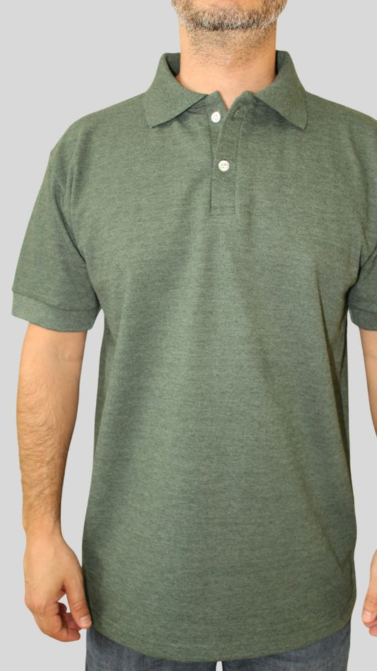 Camiseta Polo Unissex- Verde Mescla