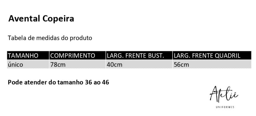 Avental Copeira- Pimenta branco