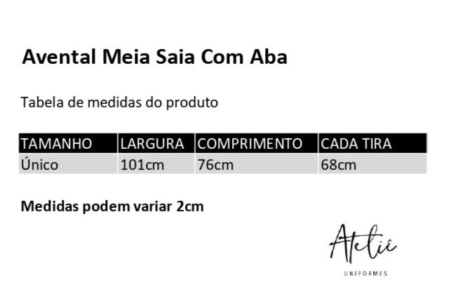 Avental Meia Saia Com Aba- Branco