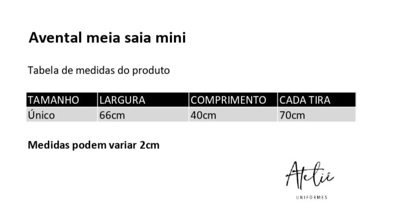 Avental Meia Saia Mini Jeans Porta treco