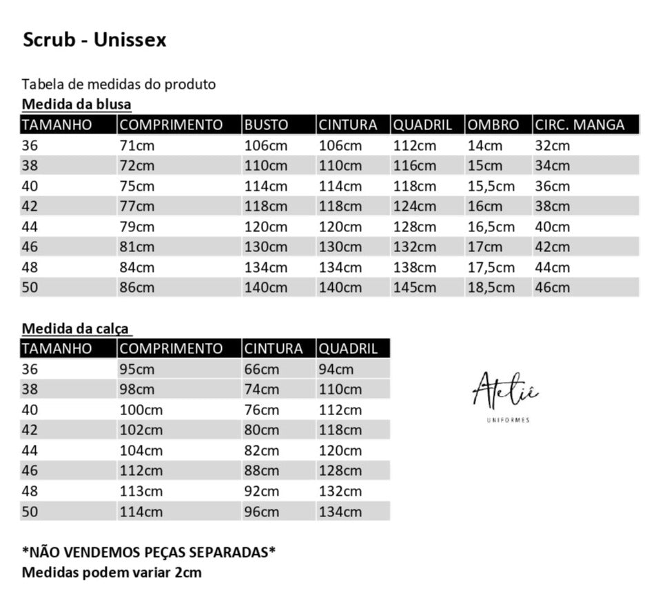 Scrub - Conjunto privativo basic- Azul bebê