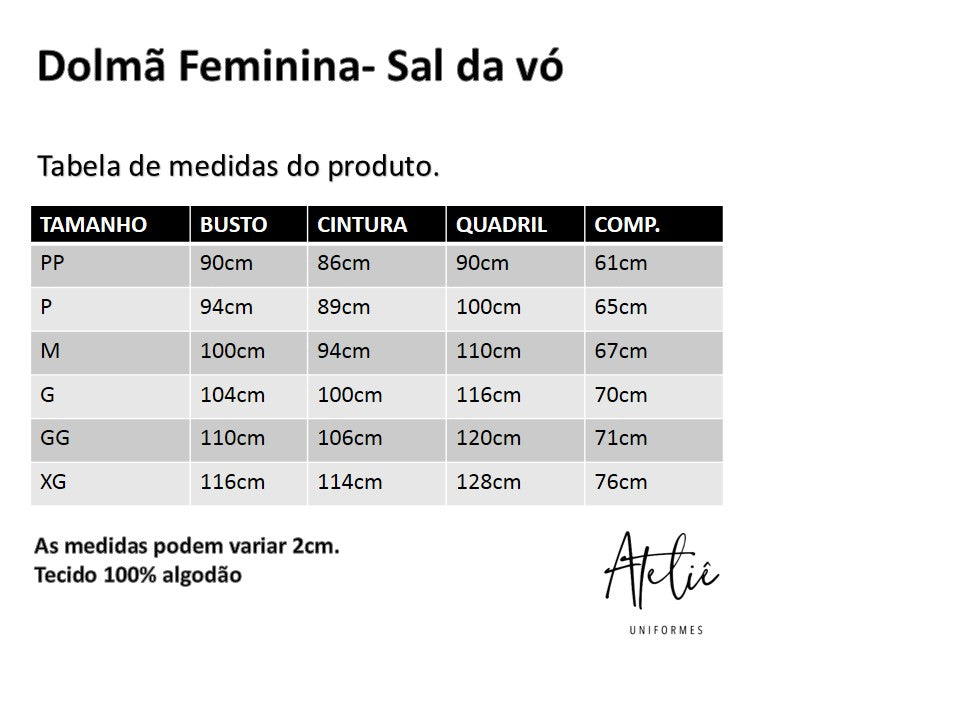 Dolmã Feminina Básica- Sal da vó