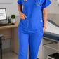 Scrub Feminino- Conjunto privativo- crepe azul royal