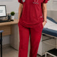 Scrub Feminino- Conjunto privativo- crepe vinho