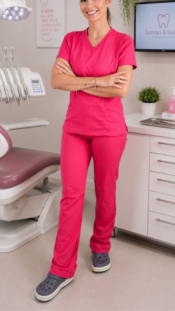 Scrub Feminino- Conjunto privativo Clássic- Pink
