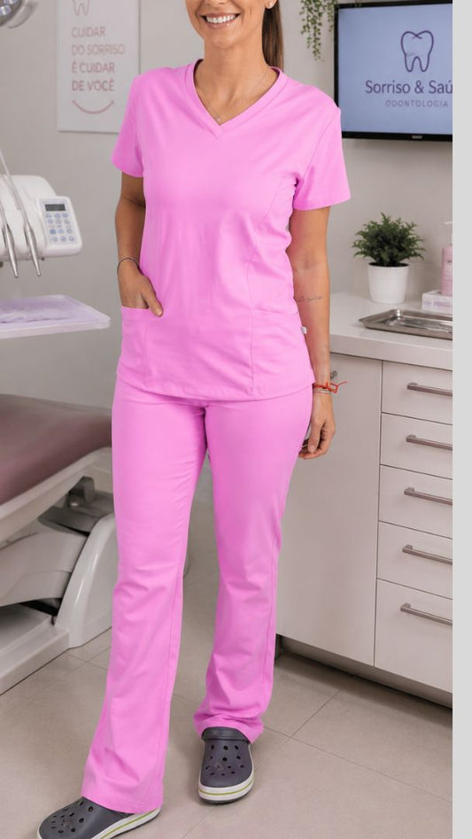 Scrub Feminino - Conjunto privativo poliamida - Lilás