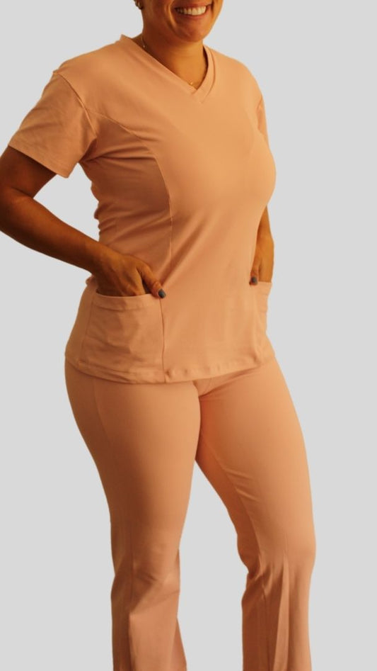 Scrub Feminino Blusa de Suplex de Poliamida - Rosa claro