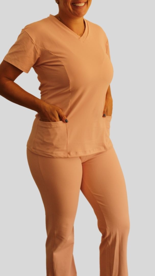 Scrub Feminino calça de Suplex de Poliamida - Rosa claro