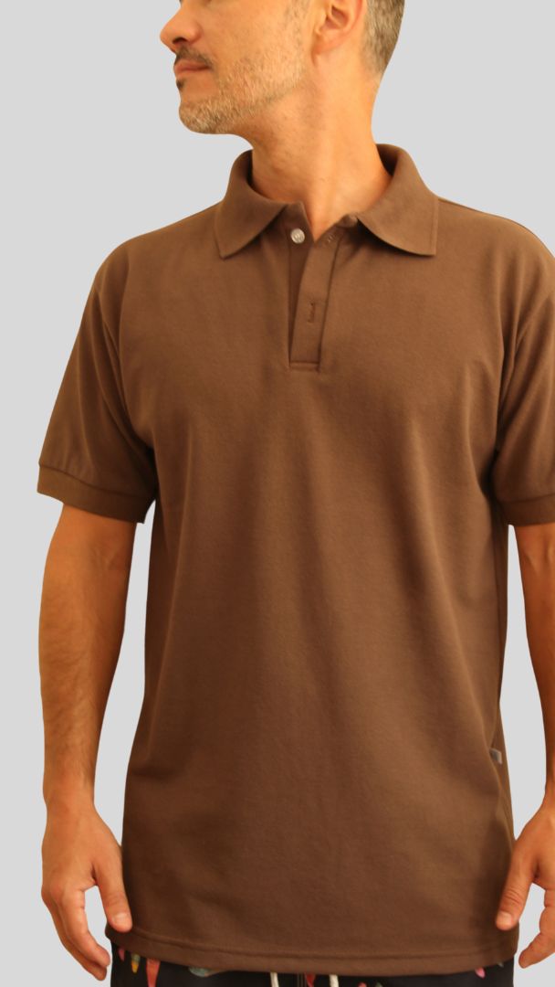 Camiseta Polo Unissex- Marron