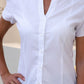 Camisa Feminina- Gola Padre- manga curta- branca