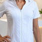 Camisa Feminina- Ziper- manga curta- branca
