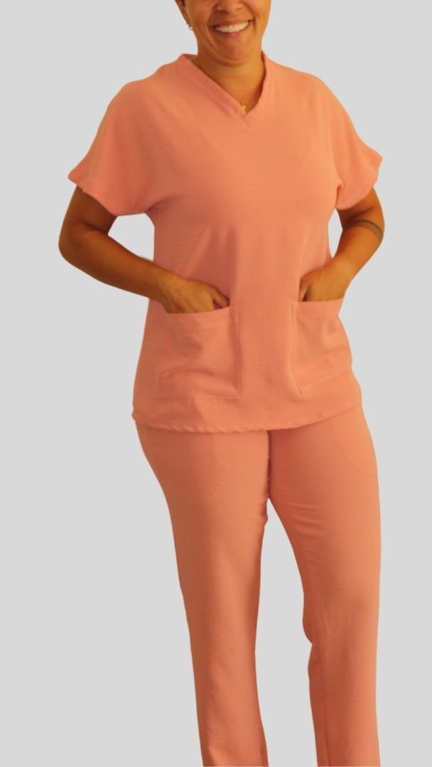 Scrub Feminino Crepe - Salmão