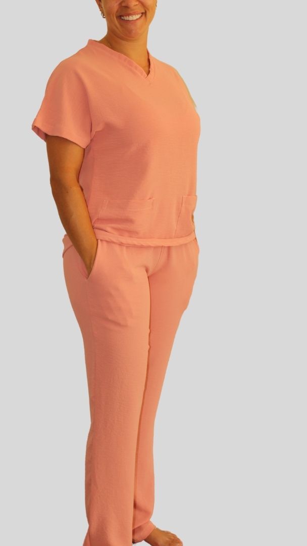 Scrub Feminino Crepe - Salmão