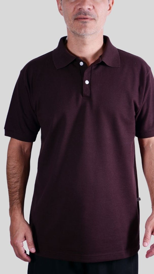 Camiseta Polo Unissex- Marrom escuro