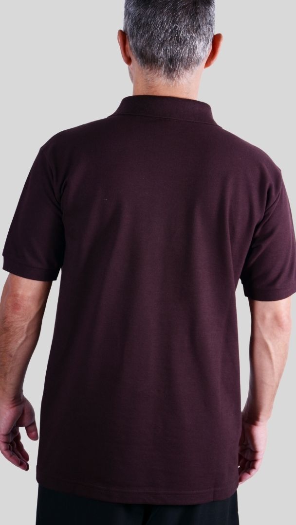 Camiseta Polo Unissex- Marrom escuro