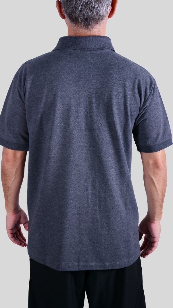 Camiseta Polo Unissex- Cinza