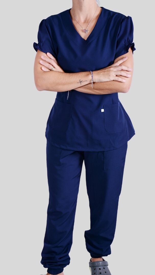 Conjunto privativo, Scrub Feminino modelo princess- marinho