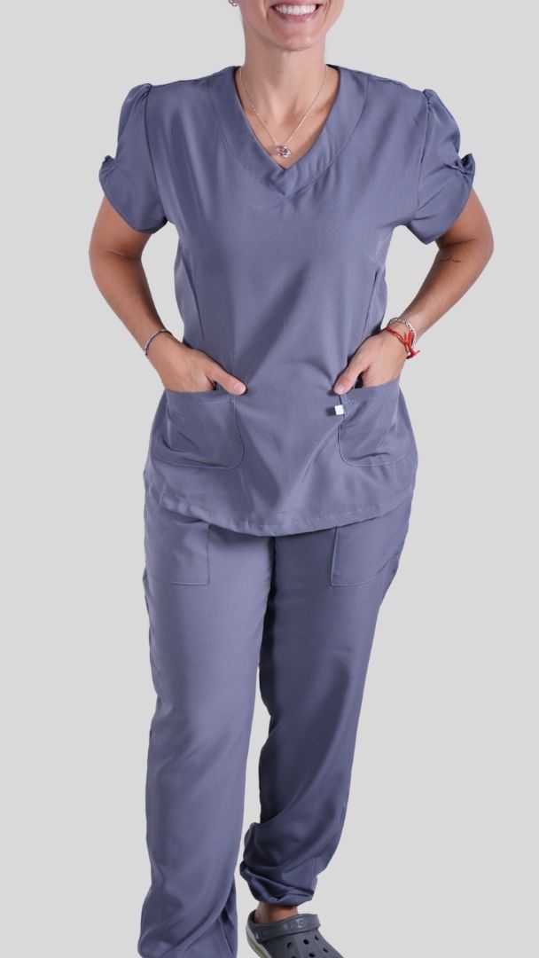 Conjunto privativo, Scrub Feminino modelo princess- cinza