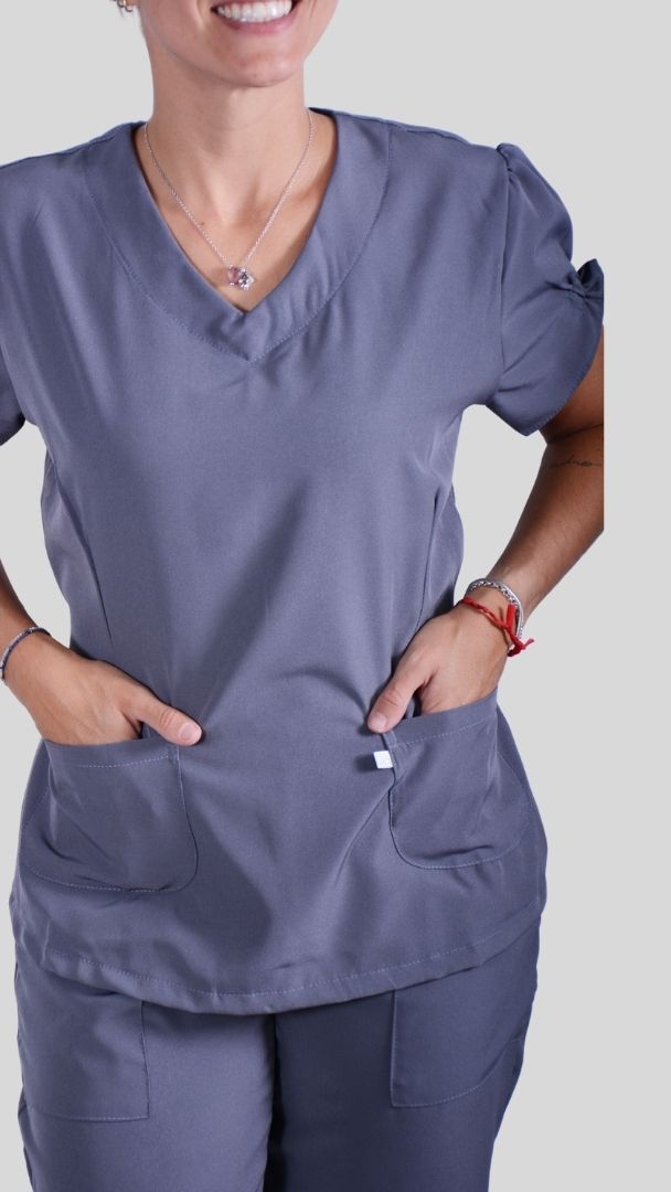 Conjunto privativo, Scrub Feminino modelo princess- cinza