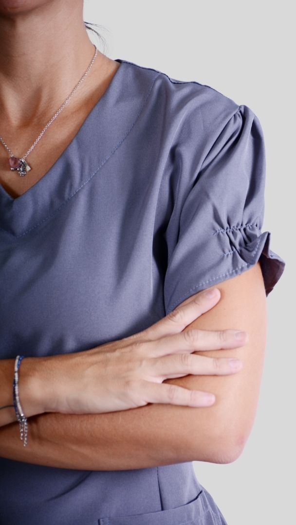 Conjunto privativo, Scrub Feminino modelo princess- cinza