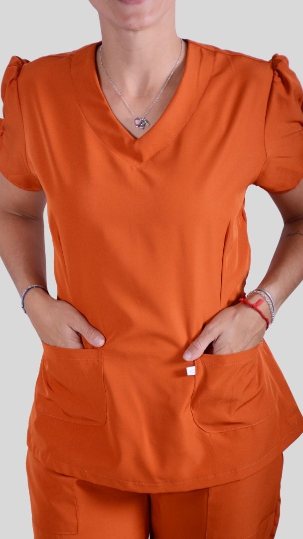 Conjunto privativo, Scrub Feminino modelo princess- terracota