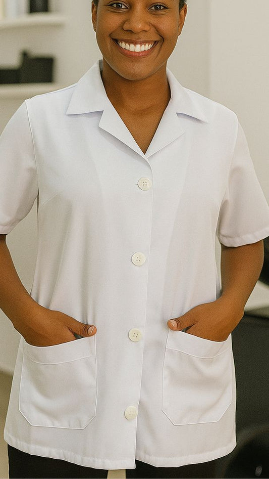 Jaleco Feminino Manga curta- Microfibra de Gabardine