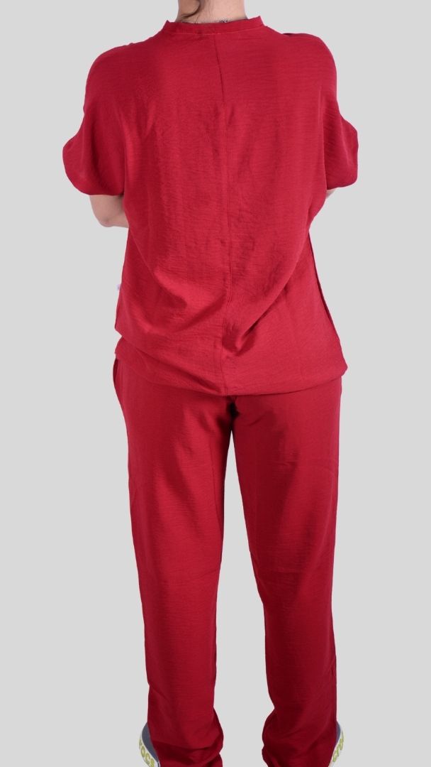 Scrub Feminino- Conjunto privativo- crepe vinho