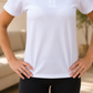 Camiseta Polo Feminina- Branca