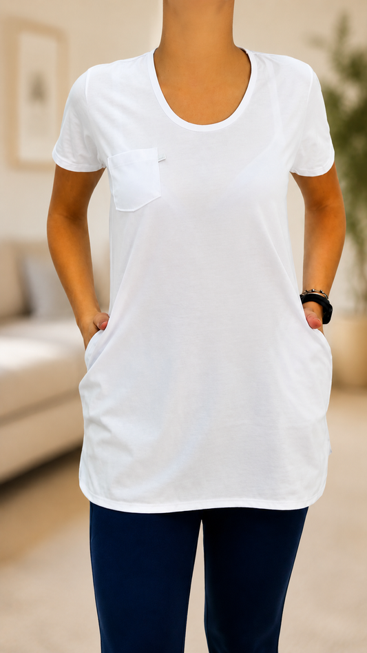 Camiseta Básica Feminina - Vest legging Verão- Branca
