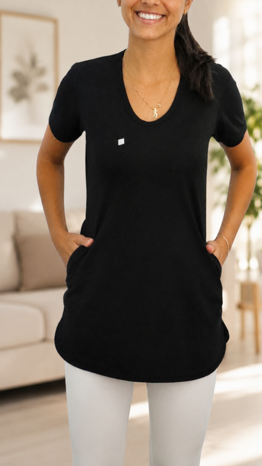 Camiseta Básica Feminina - Vest legging Verão- Preta