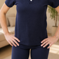 Camiseta Polo Feminina- Preta