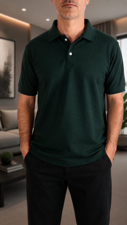 Camiseta Polo Unissex- Verde Musgo