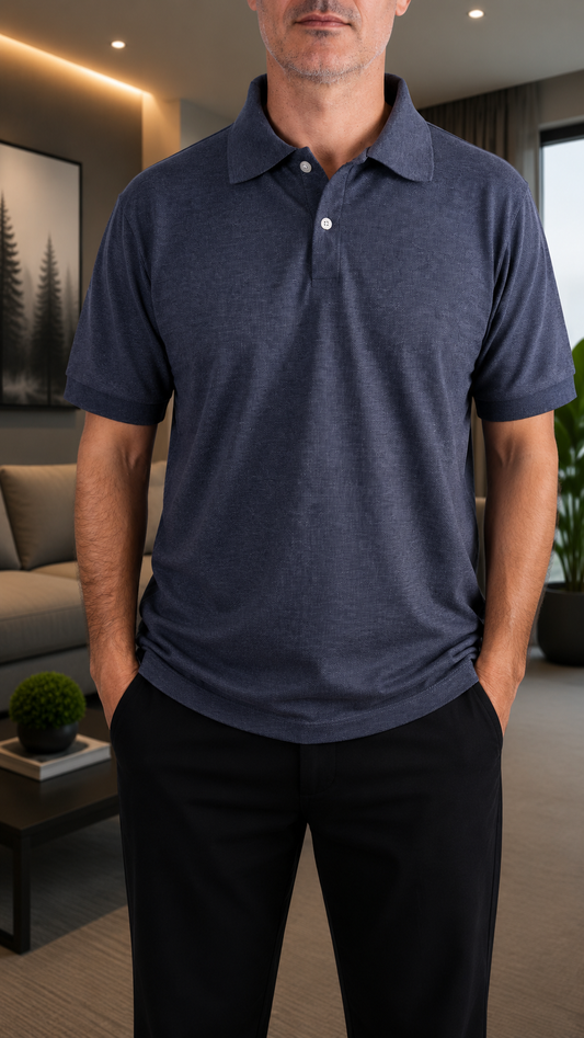Camiseta Polo Unissex- Cinza