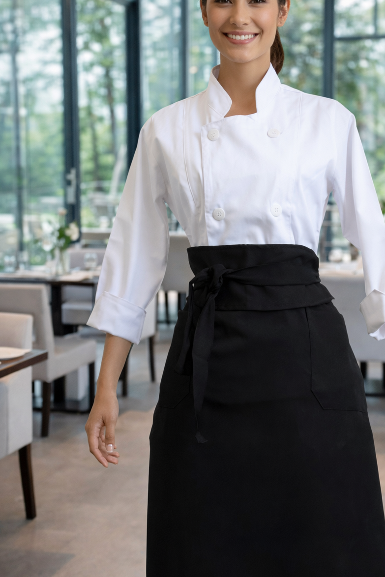 Avental Meia Saia Com Aba- Preto Two way