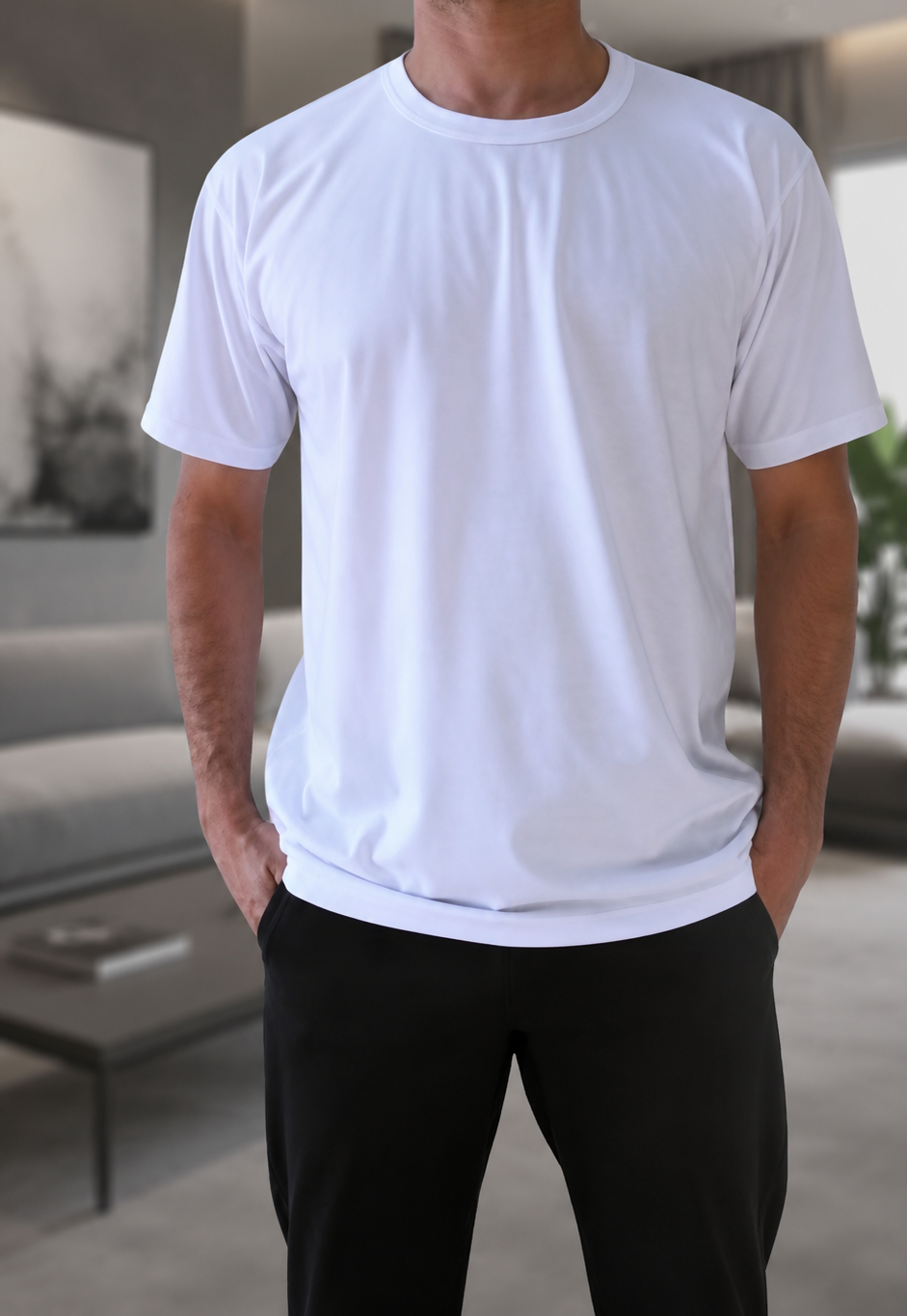 Camiseta Unissex- Branca- Decote Redondo