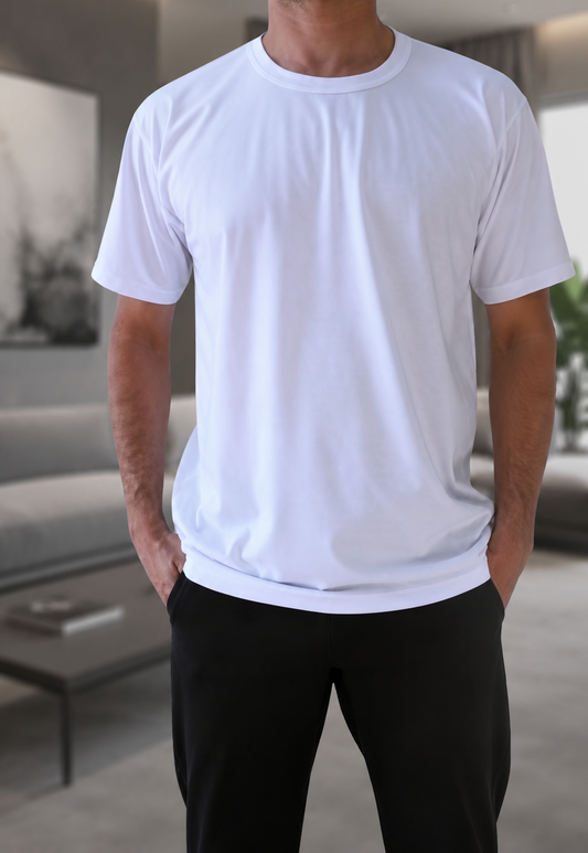 Camiseta Unissex- Branca- Decote Redondo