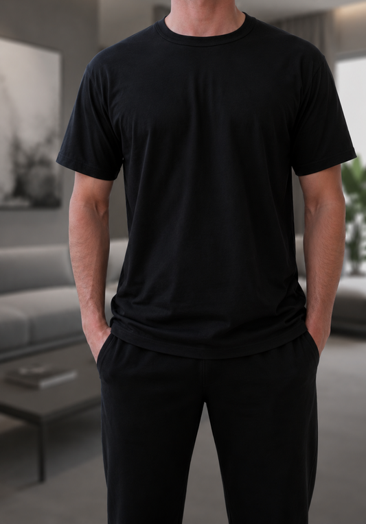 Camiseta Unissex- Preta- Decote Redondo