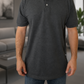 Camiseta Polo Unissex- Preta Mescla