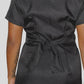 Jaleco Feminino Transpassado Manga curta - Gabardine- Preto
