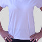 Camiseta Baby look- feminina branca- Decote V