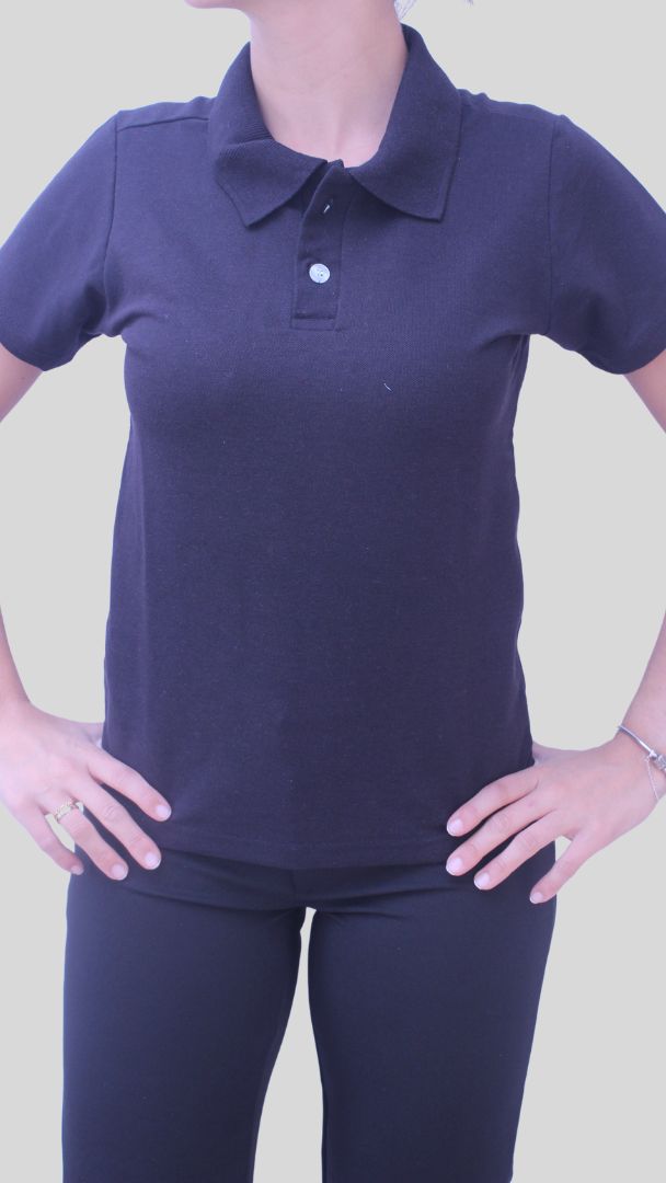 Camiseta Polo Feminina- Preta