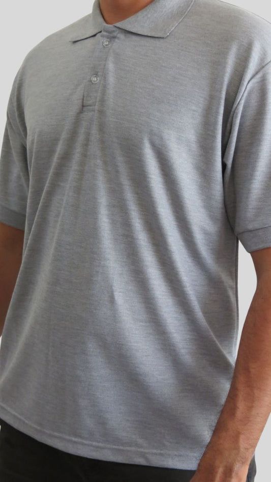 Camiseta Polo Unissex- Cinza