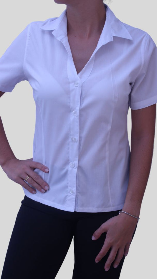 Camisa Feminina- Tradicional- manga curta- branca
