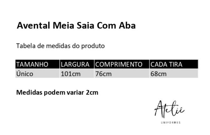 Avental Meia Saia Com Aba- Jeans