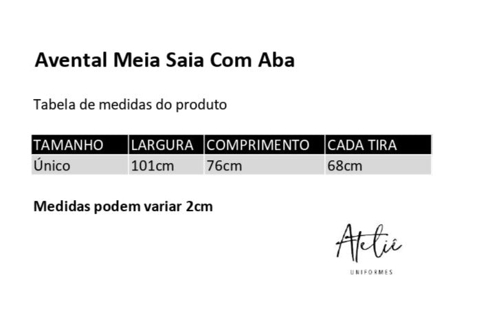 Avental Meia Saia Com Aba- Listrado (Bege & Jeans)