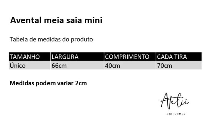 Avental Meia Saia Canguru