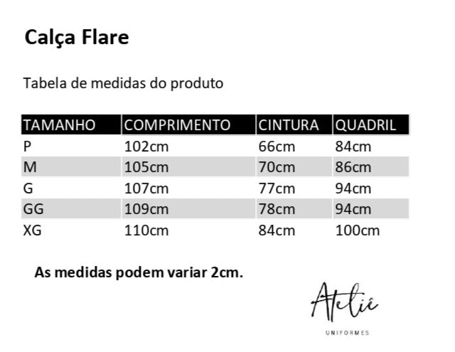 Calça Flare- feminina- preta